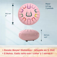 TAMBÚ 8 – 11-tonen Handpan Drum – Coral Reef (roze)