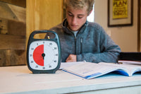 Time Timer® PLUS 60 Minuten – Zwart met Rode Schijf | Draagbare Visuele Timer