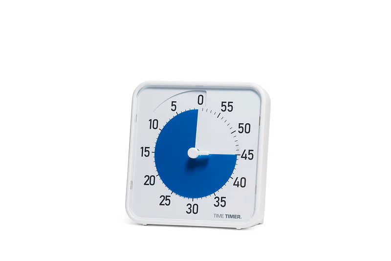 Time Timer® Original Medium – Wit met Blauwe Schijf | Visuele Timer 60 Minuten