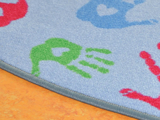 Ronde Speelmat 200 cm – Met Rode, Blauwe, Groene en Gele Handjes