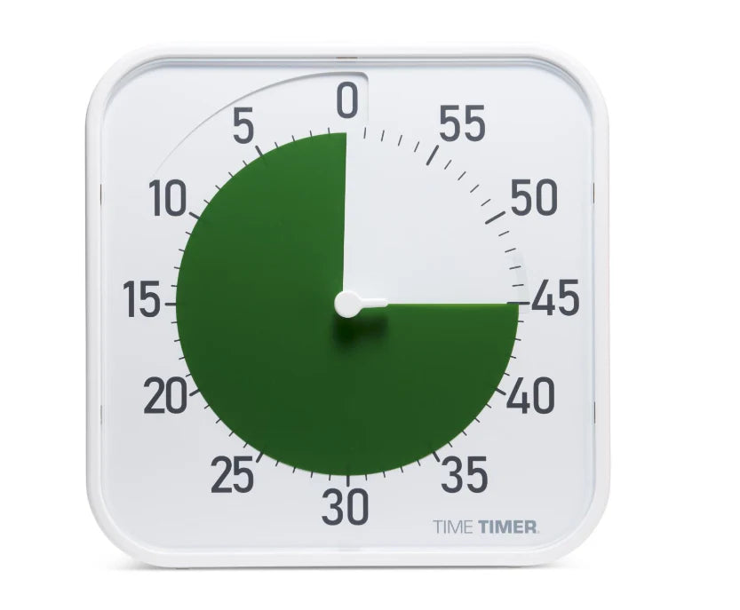 Time Timer® Original Large – Wit met Groene Schijf | Visuele Timer 60 Minuten
