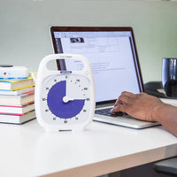 Time Timer® PLUS 120 Minuten – Wit met Paarse Schijf | Visuele Timer voor Langere Taken