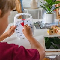 Time Timer® PLUS 60 Minuten – Wit met Rode Schijf | Draagbare Visuele Timer