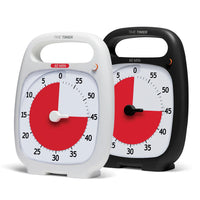 Time Timer® PLUS 60 Minuten – Zwart met Rode Schijf | Draagbare Visuele Timer