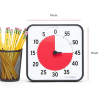 Time Timer® Original Medium – Zwart met Rode Schijf | Visuele Timer 60 Minuten