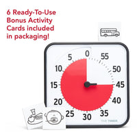 Time Timer® Original Medium – Zwart met Rode Schijf | Visuele Timer 60 Minuten
