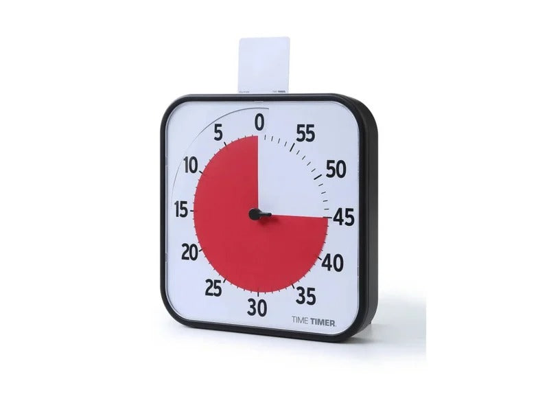 Time Timer® Original Large – Zwart met Rode Schijf | Visuele Timer 60 Minuten