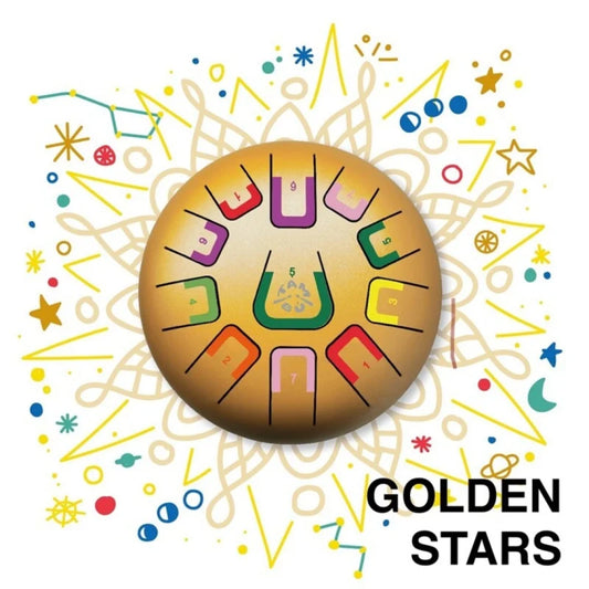 TAMBÚ 8 – 11-tonen Handpan Drum – Golden Stars (mat goud)