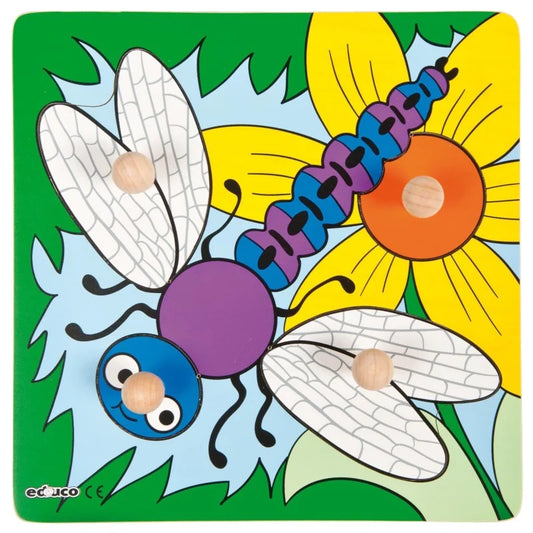 Educo knoppenpuzzel libelle – de eerste puzzelstapjes met handige knoppen (op = op!)