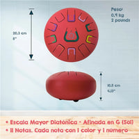 TAMBÚ 8 – 11-tonen Handpan Drum – Scarlet Sunset (mat rood)