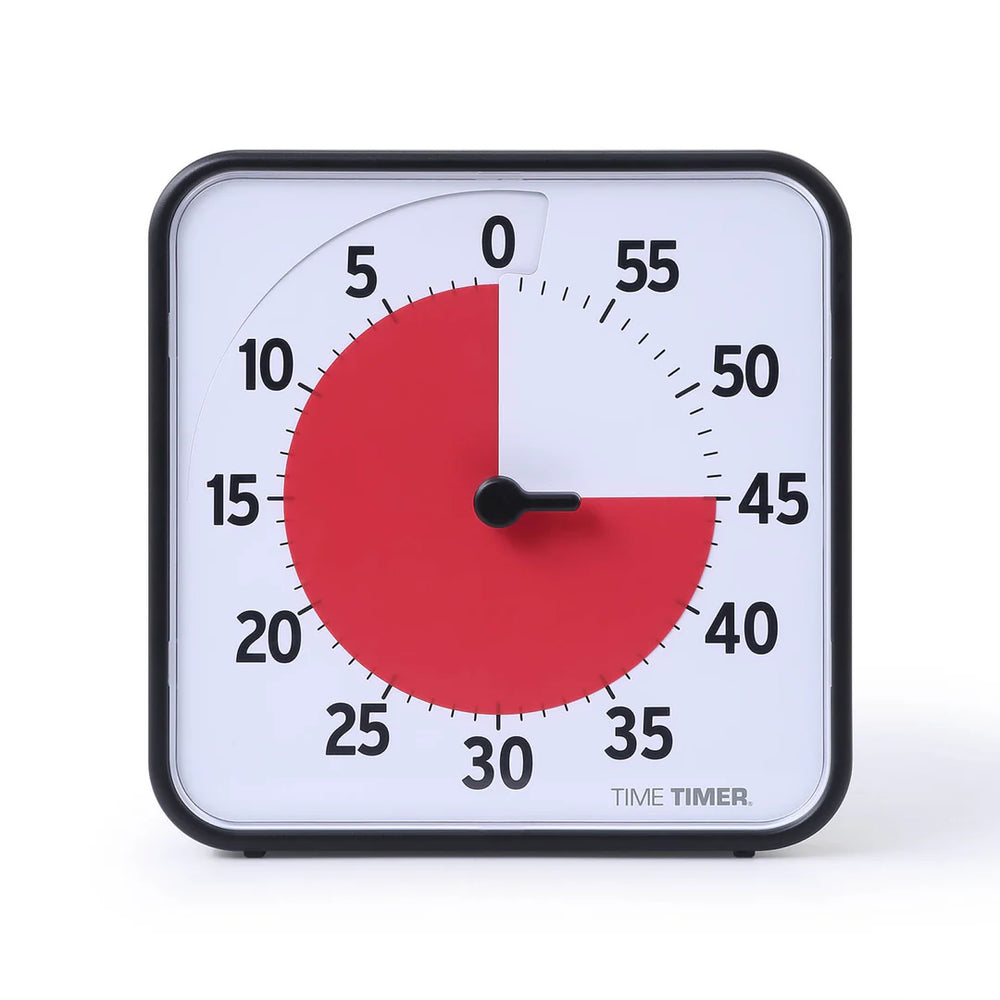 Time Timer® Original Medium – Zwart met Rode Schijf | Visuele Timer 60 Minuten