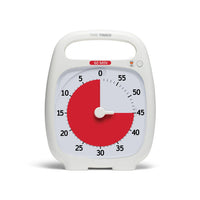 Time Timer® PLUS 60 Minuten – Wit met Rode Schijf | Draagbare Visuele Timer