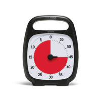 Time Timer® PLUS 60 Minuten – Zwart met Rode Schijf | Draagbare Visuele Timer